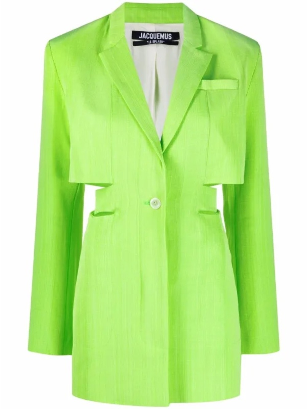 Jacquemus Neon Lime Cutout Tailored Blazer